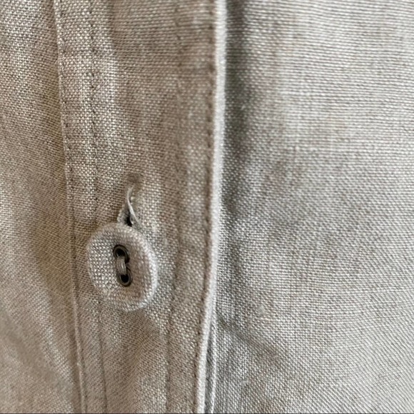 Eileen Fisher tan linen top buttons, 3/4 sleeve Medium - Picture 3 of 7